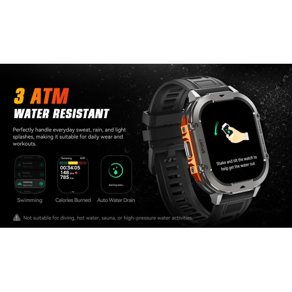 2026 New Smart Watch Men IP68 3ATM Outdoor Sports Fitness Tracker X7 Smartwatch