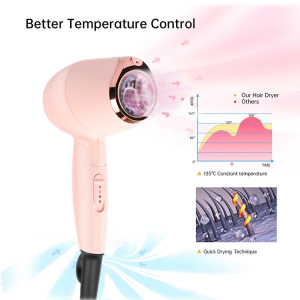 50/60Hz Hair Blow Dryer , Portable 1200W Negative Ion Hair Dryer