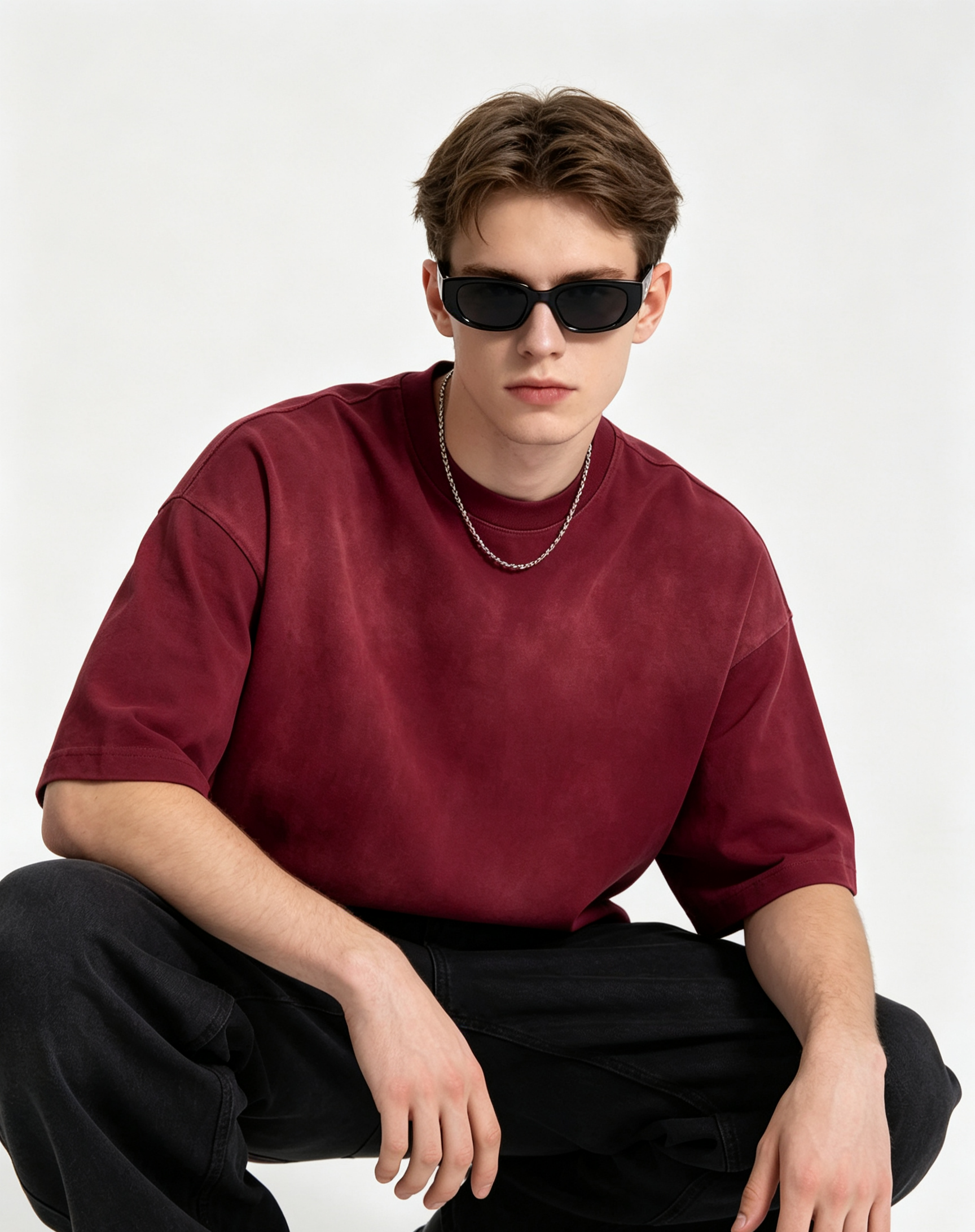 250G Cotton Faded Solid Oversized Raglan Summer Crew Neck Tee 8 Colors