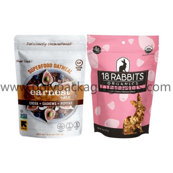 Stand Up Custom Printed Food Packaging Cereal Bulk Ziplock Bag