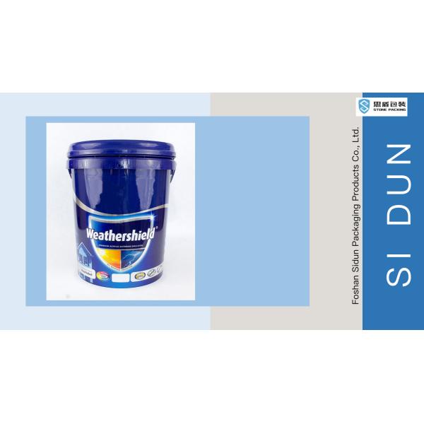 Portable 20L Pail Empty Blue Round Plastic Paint Bucket With Lid