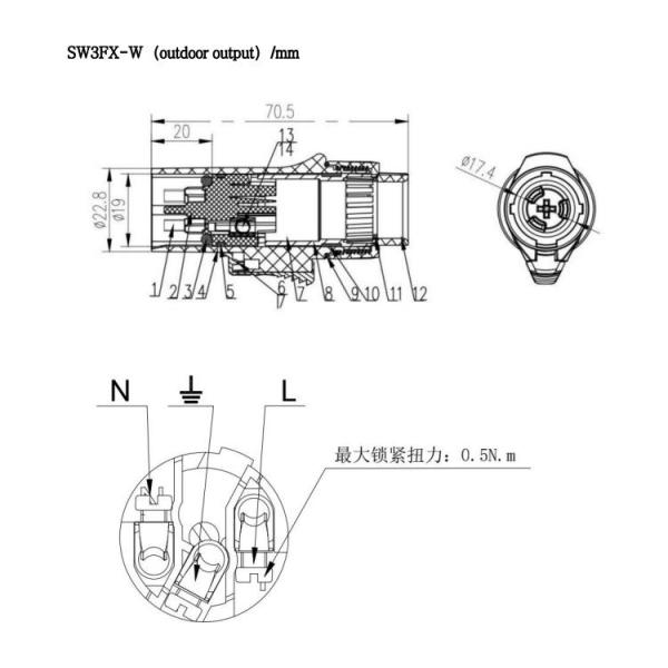 Внешний Powercon соединитель водонепроницаемый мужской женский разъемный соединитель IP65 Внешний панель Монтаж питания 3-прикольный мужской аудио соединитель с светодиодным дисплеем 20А Шасси разъем для аудио-энергетических решений