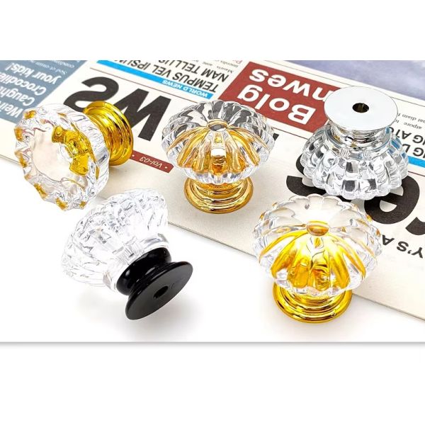 Modern Plastic Acrylic Wardrobe/dresser Handle Ball Crystal Furniture Handle for Kitchen Cabinet Drawer Hardware Accessories