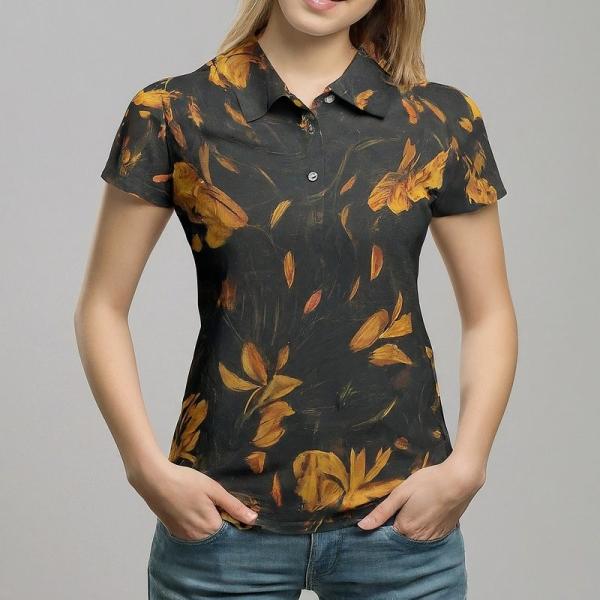 100% Cotton Women'S Polo Shirts Breathable With Short Sleeve