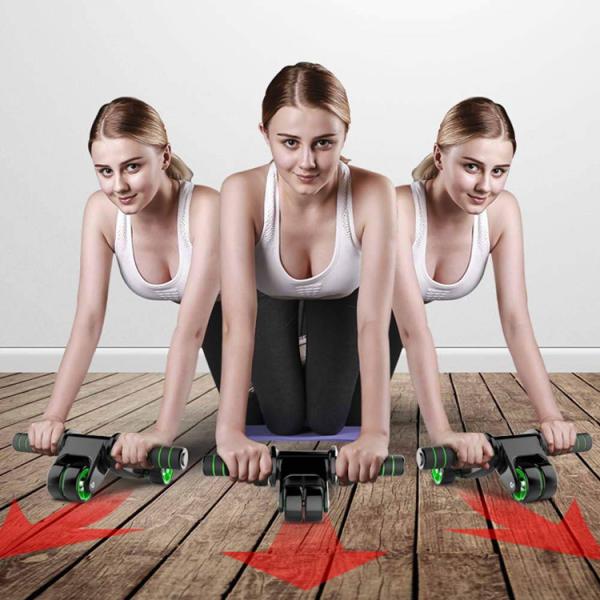ABS Steel Foam Home Fitness Equipment ,  AB Wheel Roller Kit with Resistance Band Knee Pad