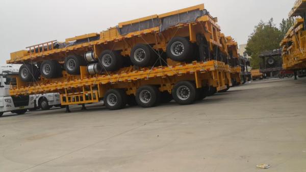 Promotional  Flatbed Truck Semi Trailer 2 3 4 Axles 50 60 80 100 Ton With Twist lock 40ft 20ft platform container semi trailer