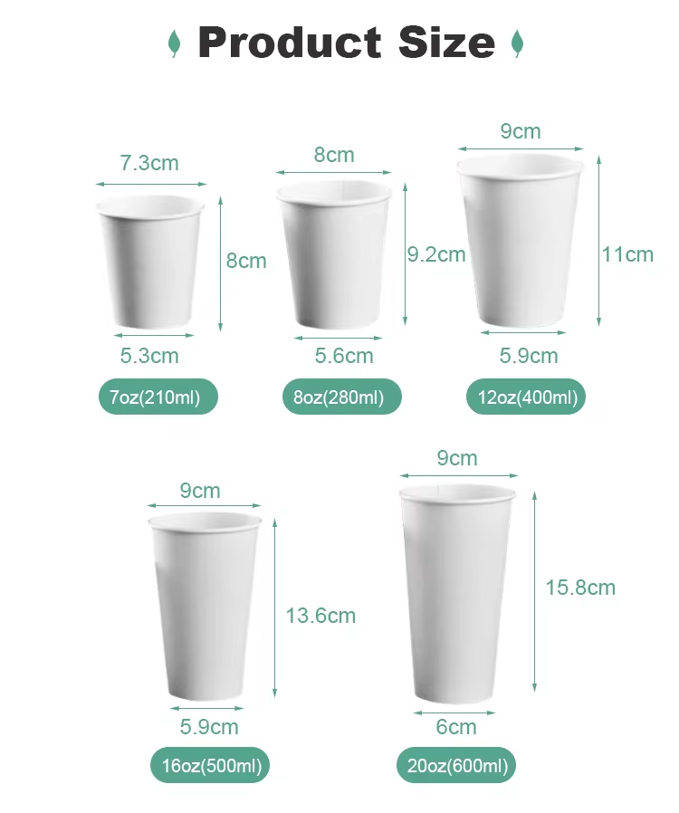 Water-Based Coating Disposable Paper Coffee Cup With Lid And Sleeve For Hot Cold Drinks