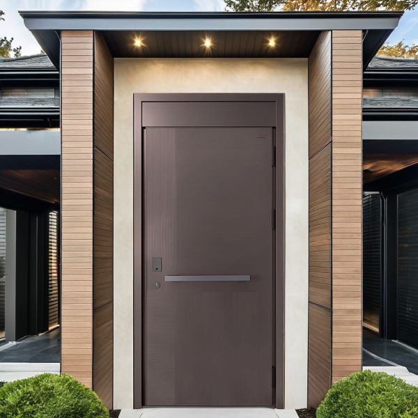 Modern Anti Theft Steel Security Door Manual Opening Residential Entry Door