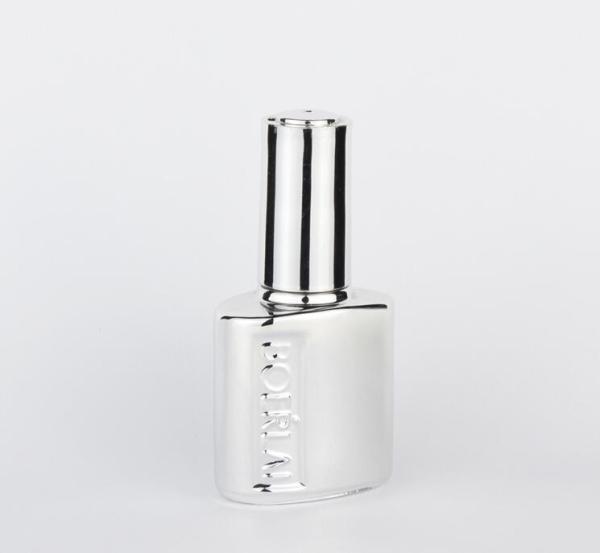 Elegant UV Gel Nail Polish Glass Bottle , 5ml Clear Round Nail Polish Bottle With Brush