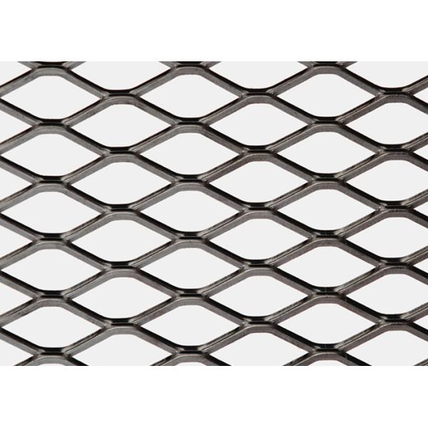 Security Black Expanded Metal Mesh , Smooth Faced Aluminum Expanded Mesh Sheet