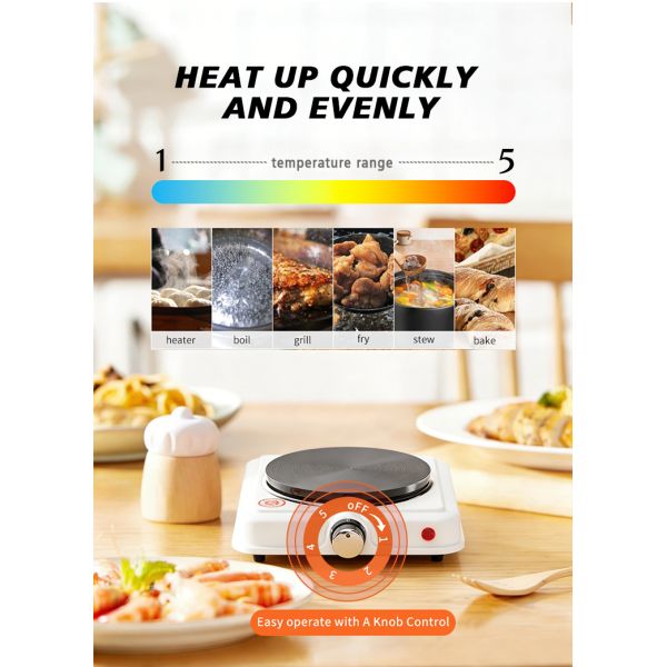High Quality 1000W Single Burner Electric Cooking Stove Coil Hotplate Hot Selling Household Counter Top Installation