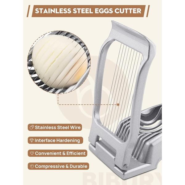 Stainless Steel Egg Slicer for Perfectly Sliced Boiled Eggs and Juicy Strawberries