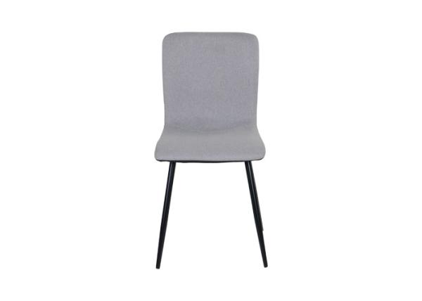 Four Tapered Metal Legs Grey Side Chair With Polyurethane Upholstered