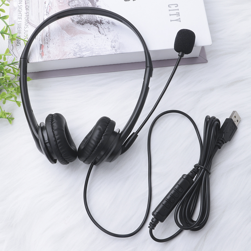 JTY-430 professional call center earphones with microphone, multiple plugs USB/Type-C/3.5mm wired earphones, comfortable to wear earphones, suitable for online learning and business conference calls