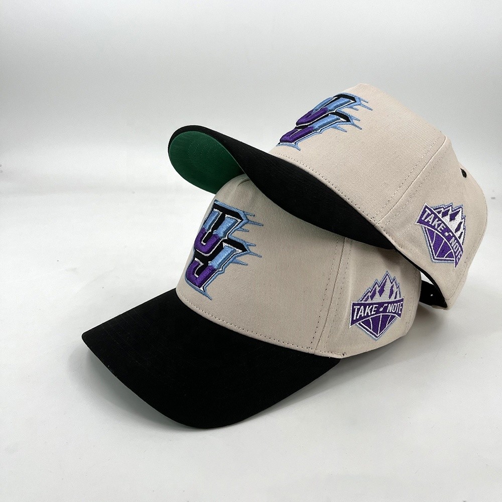Personalized Baseball Caps Custom 5 Panel Cotton With 3D Embroidery Snap Back