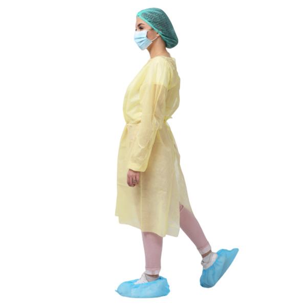 PP 18gsm Yellow Work Protection Isolation Gowns Infection Control