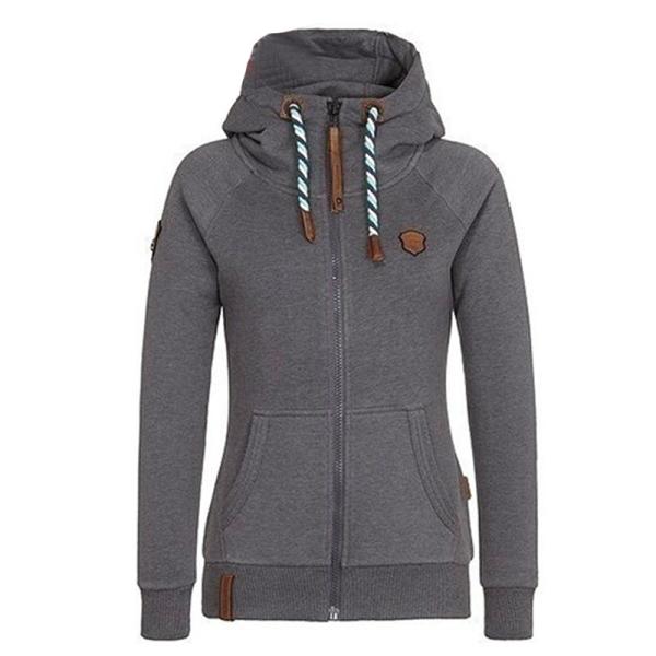 Winter women wear long sleeve zipper up hoodies for women