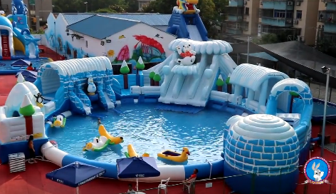 Factory Price Custom Inflatable Amusement Water Park with Swimming Pool and Water Slide Games PVC Material Outdoor Use