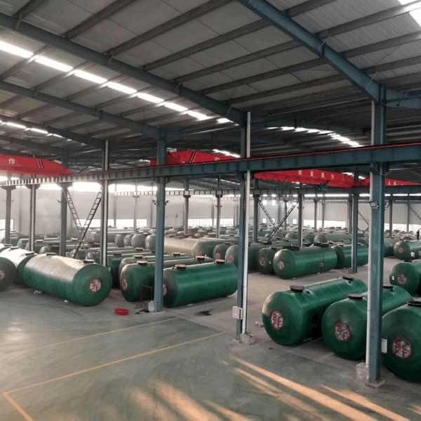 5 capa doble de almacenamiento del metro cúbico de la fibra de vidrio de gasolina y aceite del tanque 20cbm