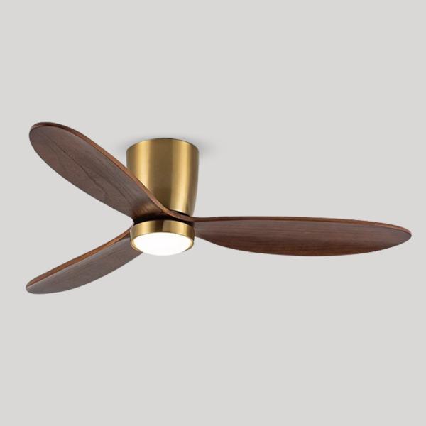 Ventilateur de plafond Nordique à lame de bois de 52 pouces Ventilateur de plafond à moteur à courant continu avec lumière et télécommande