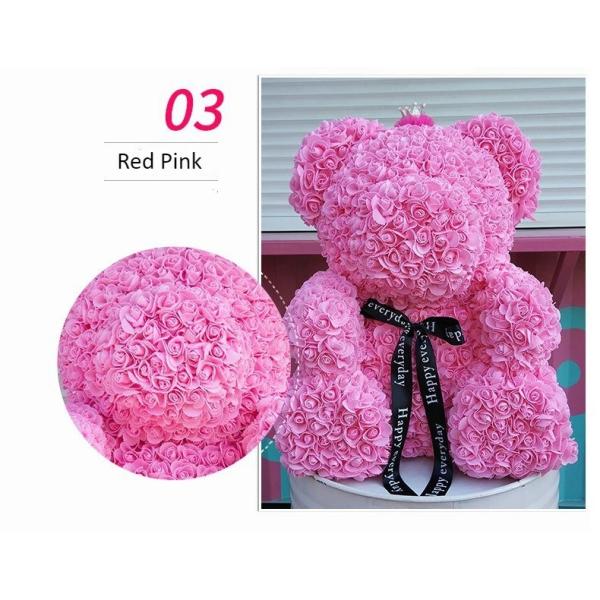 Crazy selling gift foam rose teddy bear Factory Price Artificial Flower Gaint Teddy Bear
