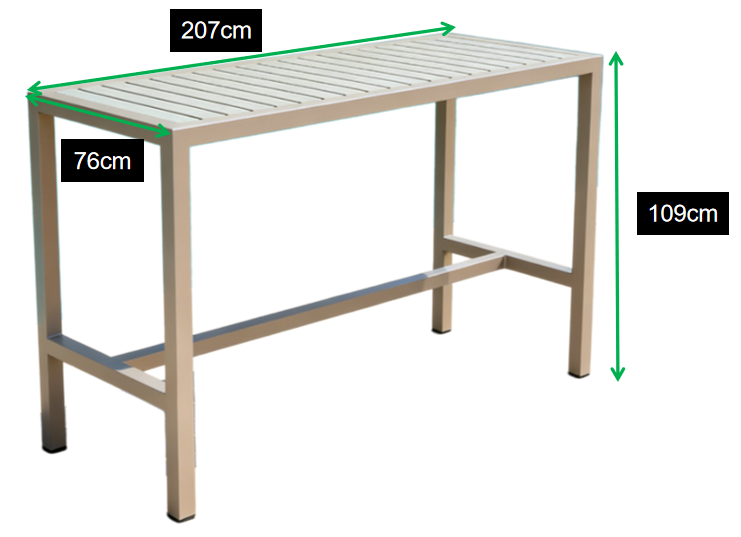 Yoshen 81-Inch Wooden Slat Bar Table for Outdoor Kitchen Backyard & Pub Counter Height