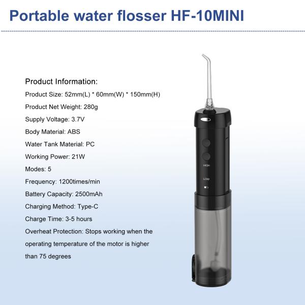 Wireless Oral Irrigator Water Pick Portable Massage Clean Flossing Dental Irrigator with 4 Jet Nozzles for Travel Home
