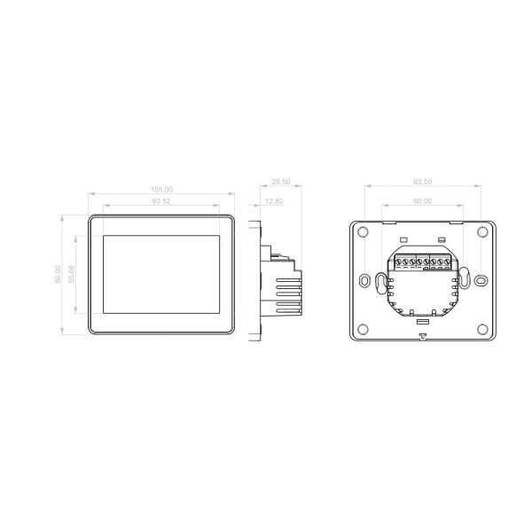 Remote Control Tuya HVAC Thermostat for Hotel 4-Inch Touch Screen Tuya Thermostat for Underfloor Heating