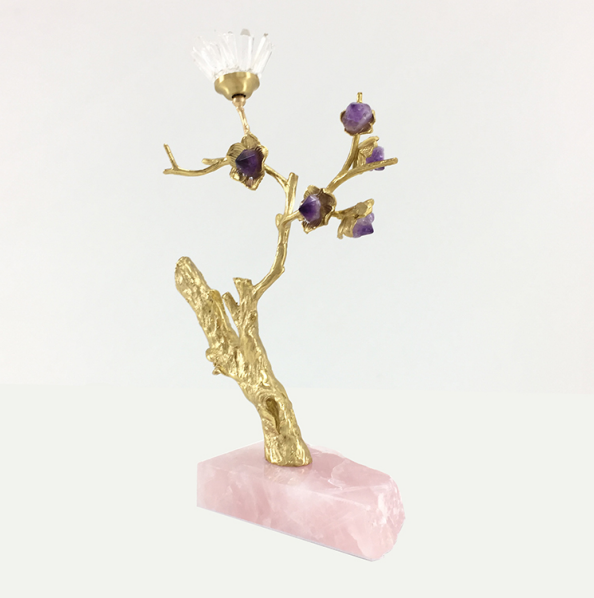 Home Decoration Brass Tabletop 480mm Decor Copper Flower