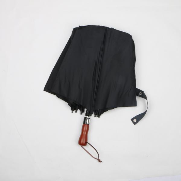 Big Mens Black Folding Umbrella , Custom Logo Mens Fold Up Umbrella Durable