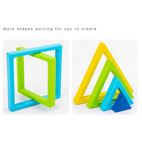 Wooden Montessori Baby Developmental Toys Art Geometric Creative Puzzle Rainbow