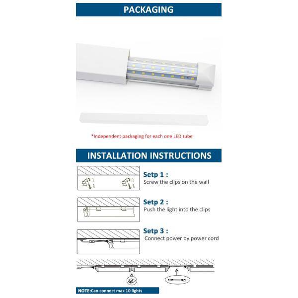 120W T8 Integrated Led Tube Light 6ft Frosted PC Cover Energy Efficient