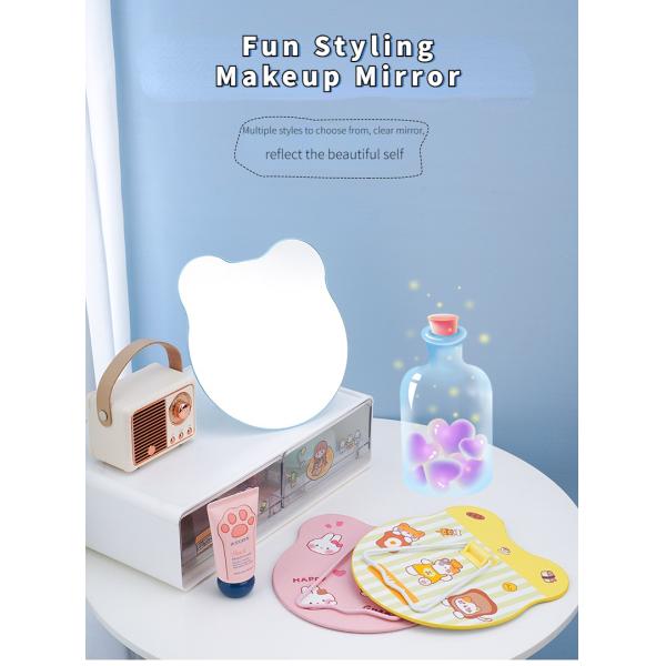 Mini Round Custom Pocket Heart Shaped Adjustable Light Makeup Mirror for Lady Dressing