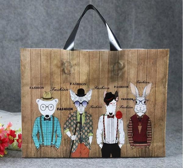 Custom print ldpe hdpe die cut handle carry poly apparel plastic merchandise gift packaging polythene shopping bag with