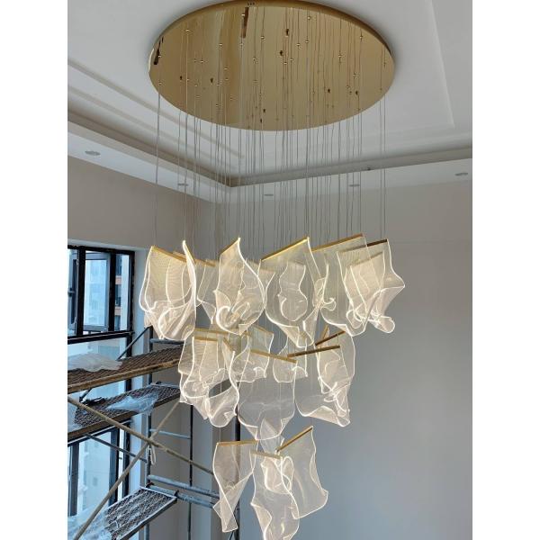 Hall Large Staircase Lighting LED Crystal Chandelier for living room hanging hallway lights(WH-NC-55)