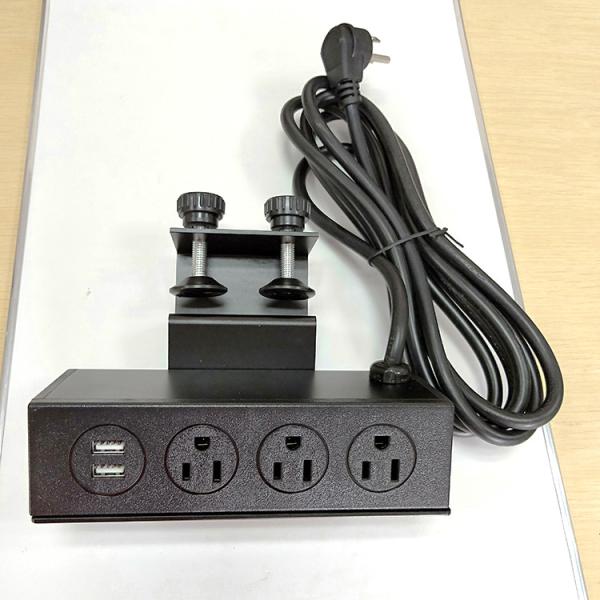 American Aluminum Alloy Fire Safety Desk Mount Power Strip Clip Table Type Installation