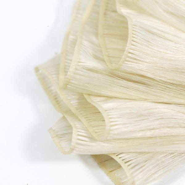 Breathable Human Hair Extensions in Straight/Curly/Wavy Textures Flat Silk Weft Hair Extensions