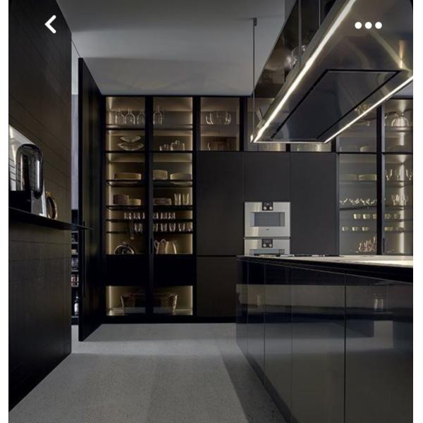High Gloss Black  Modern Kitchen Cabinet Smart Complete Kitchen Cabinets
