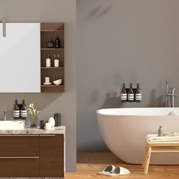 Stainless Steel Triple Shower Dispenser Holder Ideal for Homes and Refillable Bottles