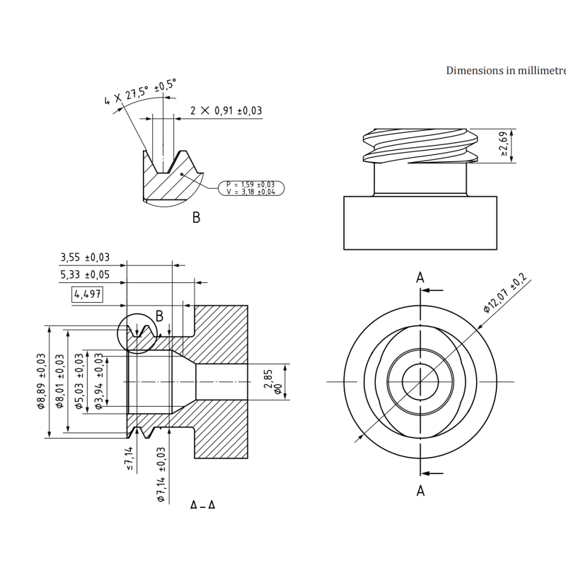 ISO 80369-2 Figure C.1 Socket Gauge for R1 Cone Connector Testing