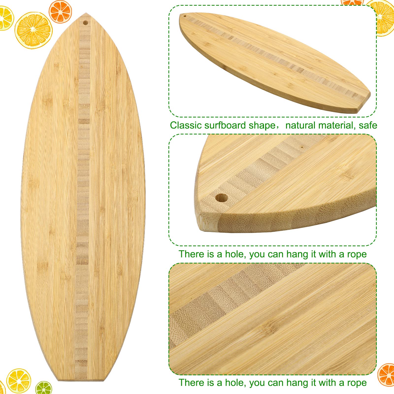 Моя разделочная доска 2pcs блока мясника Surfboard форменная бамбуковая деревянная