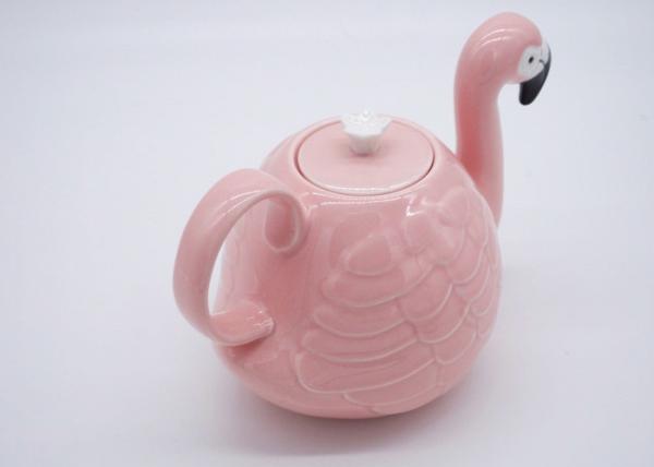 Creative Ceramic Houseware Animal Shaped Teapots / 3D Pink Flamingo Teapot