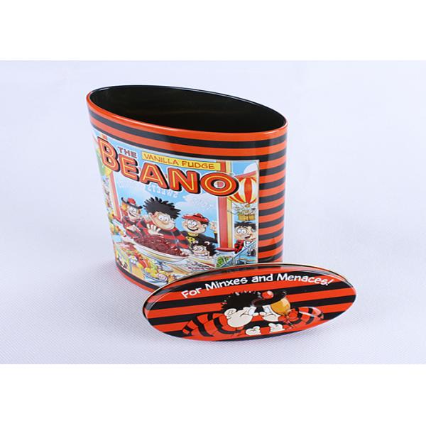 Metal Candy Packaging Oval Tin Box , Tin Containers With Custom Logo Printing and Embossing