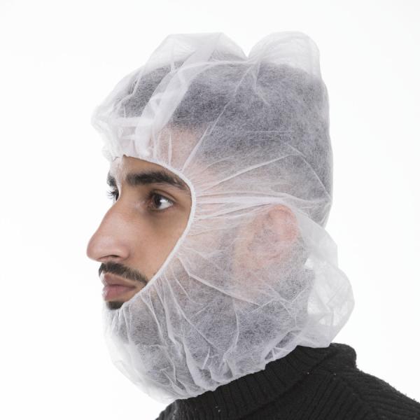 hair cap workshop disposable astronaut cap head cover hood with face masks for Food Factory Hood With Face Masks