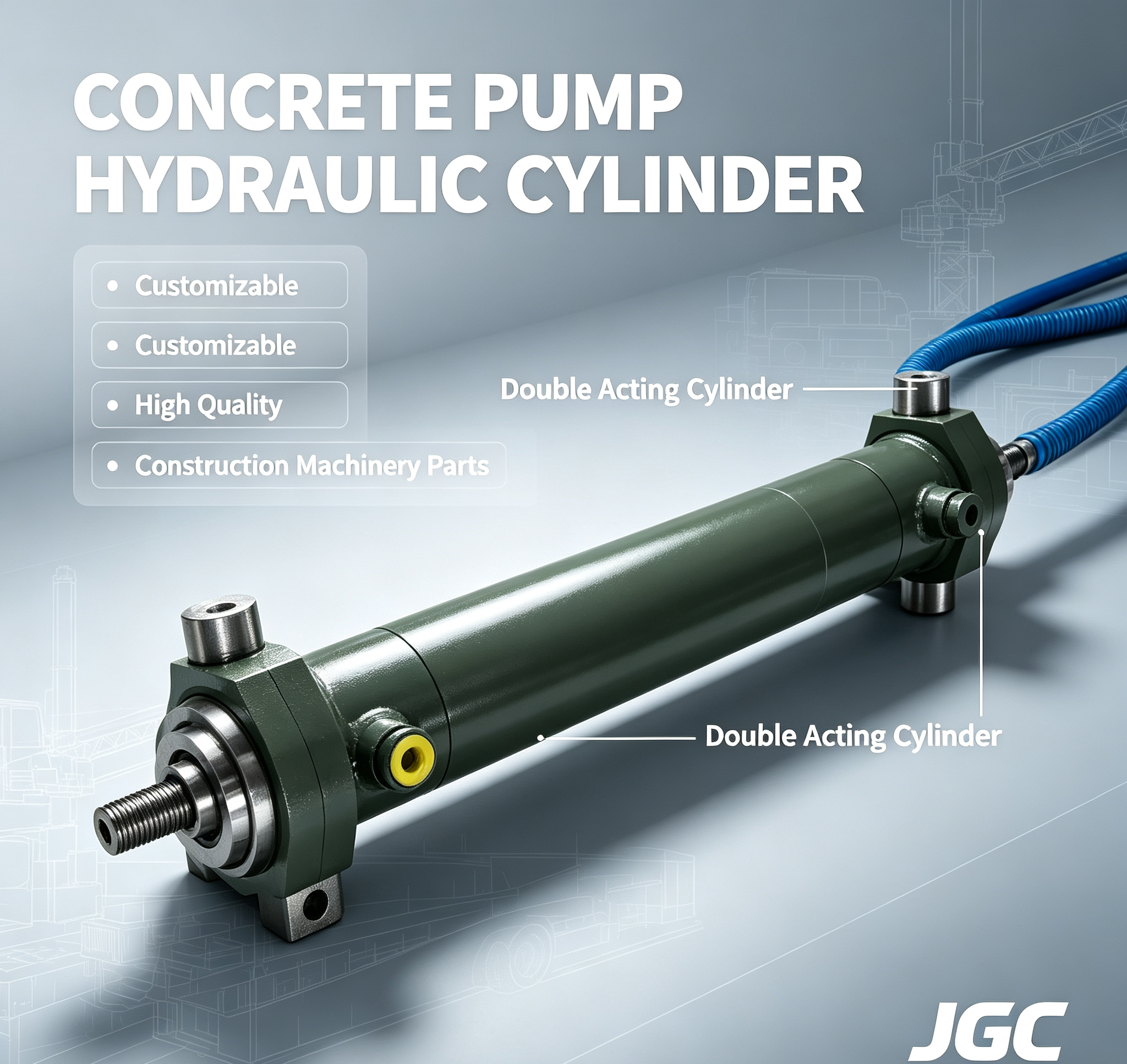 Customizable High-quality Concrete Pump Hydraulic Cylinder Double-acting Hydraulic Cylinders for Construction Machinery