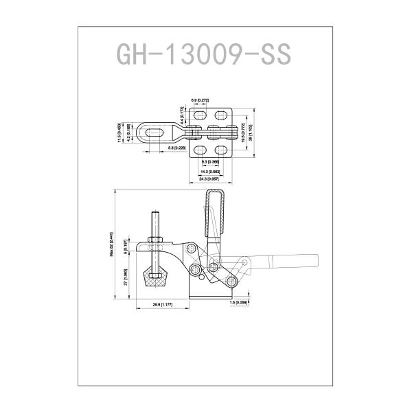 30kg Holding Capacity Flanged Stainless Steel Toggle Clamps