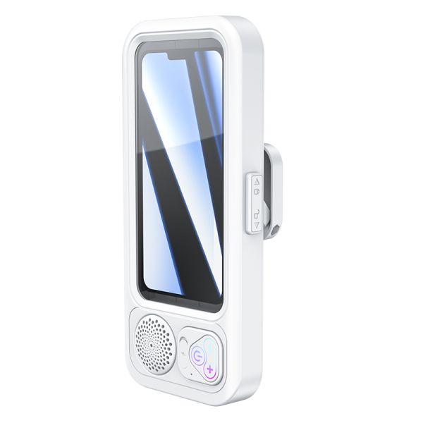 5W Bathroom Speaker with Touch Screen Adjustable Angle IPX5 Waterproof Strong Suction 8H Playtime Portable Bluetooth Speaker with Microphone