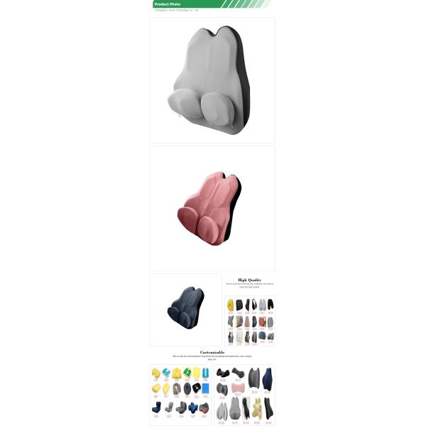 Hotel Memory Foam Car Chair Backrest Lumbar Support Cushion for Posture Correction