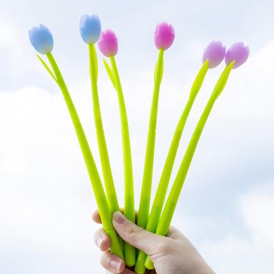 Color Changing Flower Pens - Pack Of 30 Ballpoint Pens Creative Gel Ink Rollerball Pen For School Home Office Stationery Store Kids Girls Gift, Black 0.38mm (Tulip)