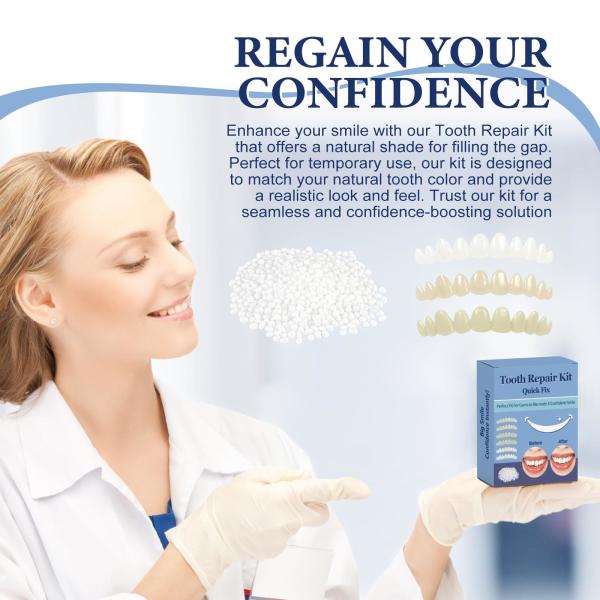 Temporary Tooth Repair Kit Moldable Natural Shade Filling For Missing Or Broken Teeth